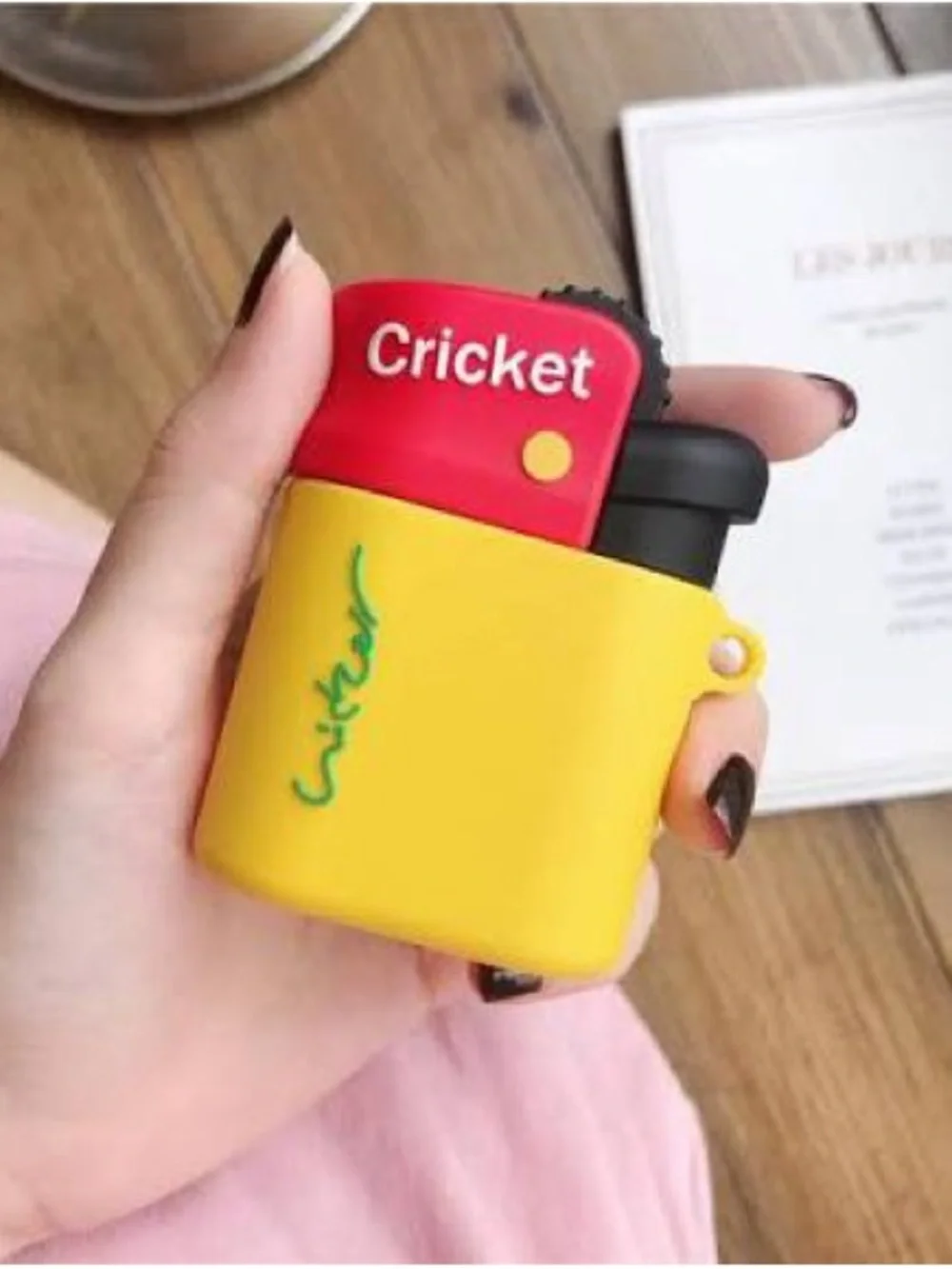 Cricket Yellow & Red Silicone AirPods Case with Carabiner